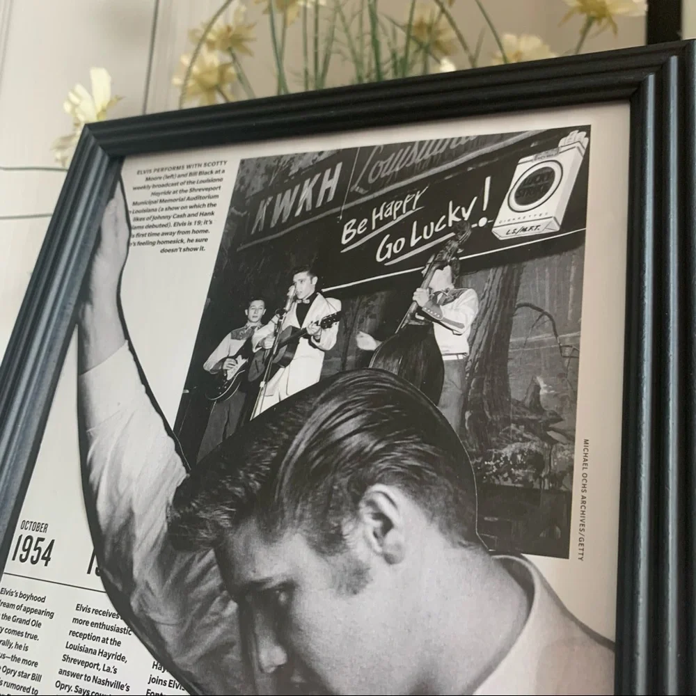 Elvis Presley 1954 Collage Vintage Early Career Rock n‎ Roll Wall Art